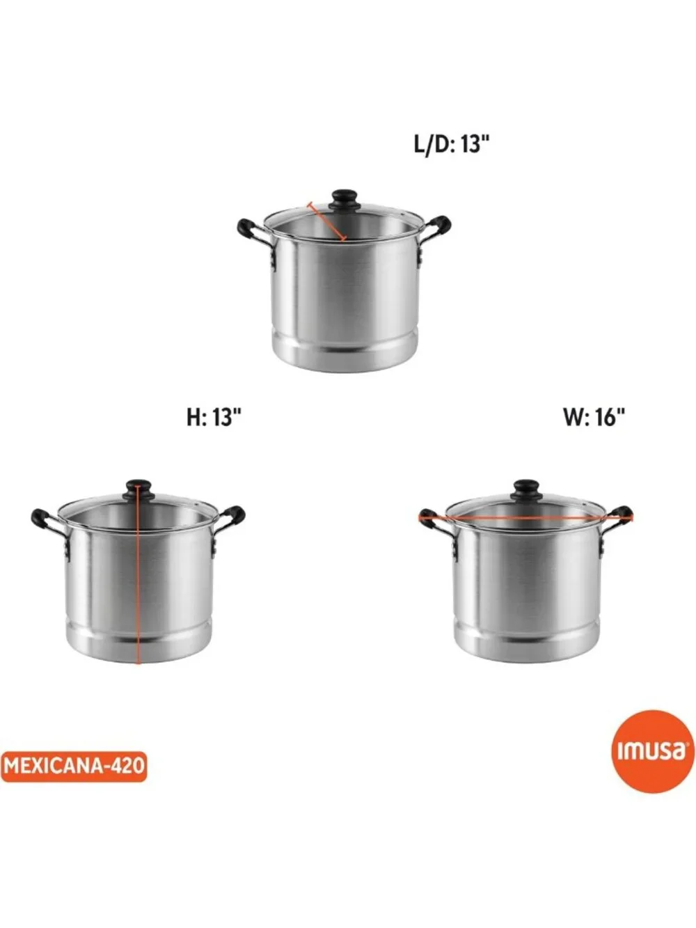 20-Quart Stainless Steel Steamer with Glass Lid - Large Capacity Cookware